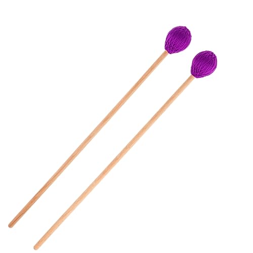 1Pair Marimba Percussion Mallets Medium Keyboard Hard Yarn Head with Maple Wood Handles Drum Sticks