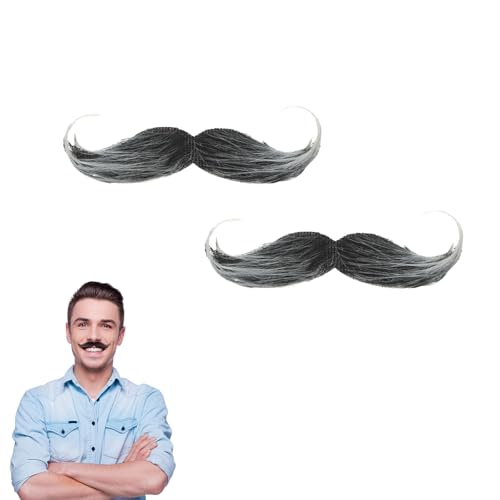 2 bigote para pegar, bigote para pegar, barba falsa para carnaval, hombre, barba adhesiva, divertida, color negro, para Halloween o Navidad (negro) 2 bigote para pegar, bigote para pegar, barba falsa para carnaval, hombre, barba adhesiva, divertida, color negro, para Halloween o Navidad (negro)