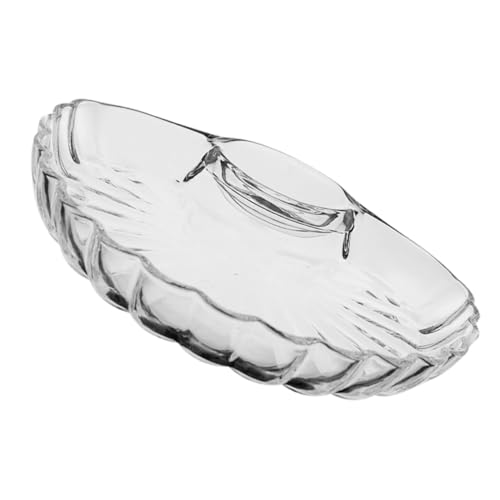 Plato para servir dumplings en forma de concha de vidrio miniatura 1