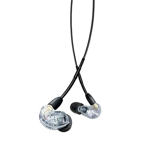 Shure AONIC 215 Auriculares de Aislamiento de Sonido con Cable, Controlador único, Ajuste Interno, Compatible con Dispositivos Apple y Android - Clear