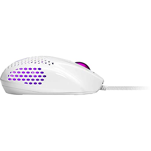 Cooler Master MM720 RGB-LED Claw Grip Wired Gaming Mouse - Ultra Lightweight 49g Honeycomb Shell, 16000 DPI Optical Sensor, 70 Million Click Micro Switches, Smooth Glide PTFE Feet - Glossy White