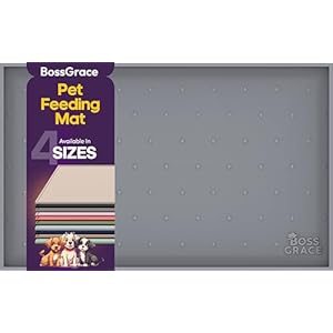 Dog Food Mat – Raised Edges Cat Food Mat Prevent Spills – 100% Waterproof Dog Mat for Food and Water Protect Floors – Easy Clean Dog Bowl Mats for Food and Water, Silicone Pet Food Mat