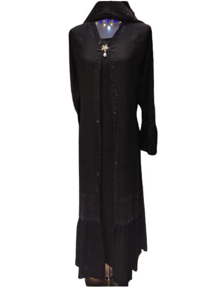 Samaira FashionBlack Stone work Nida Abaya Long Maxi Dress Long Sleeves Evening Dress Abayas for Women Muslim Party Wear Naqab Hijab Burkha