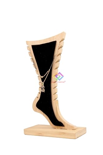 Image of Wooden Fancy Mannequin Anklet Toe Ring Payal Mannequin Leg Foot Jewellery Display Stand Holder (1 Pcs)