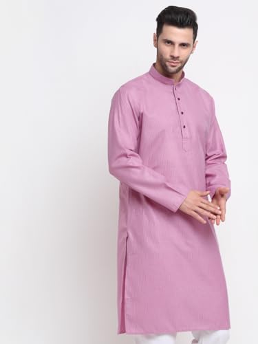Image of KRAFT INDIA Men Cotton Stripped Kurta ONLY