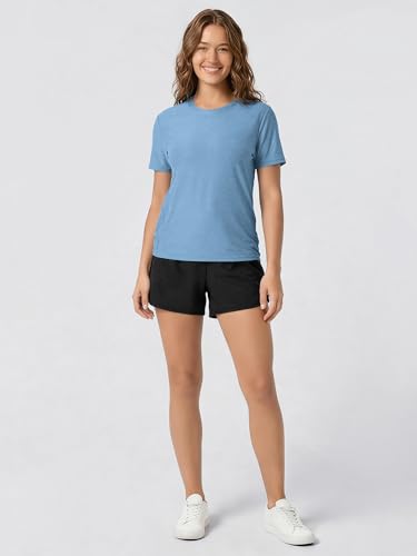 Image of ODODOS Women's Performance Cropped Tee Ultra Soft odSTRATUM Tech Short Sleeve Relaxed Top Crew Neck T-Shirts