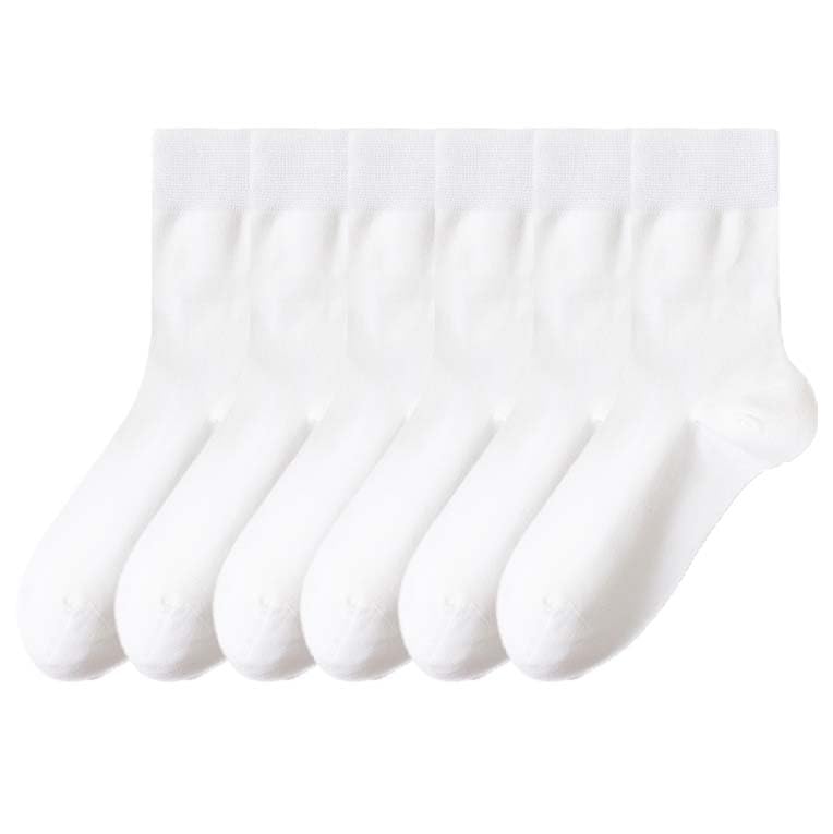 Mid-Calf Length, Crew Length, Pure Cotton Plain Solid White Formal Socks For Men and Boys - Pack of 6 Pairs, Free Size-image-39