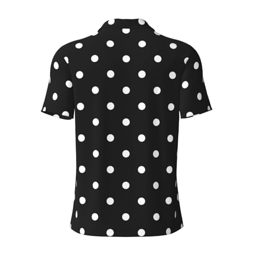 Polo para hombre SEPTYK con diseño de puntos negros y blancos, manga corta, para golf, trabajo, casual, verano y playa miniatura 3