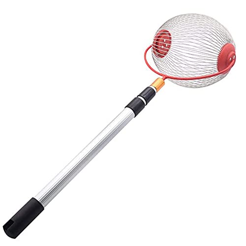 LJJ Coletor de frutas, com pega telescópica, coletor de bolas, colhedor de nozes, ferramenta de artesanato para exteriores