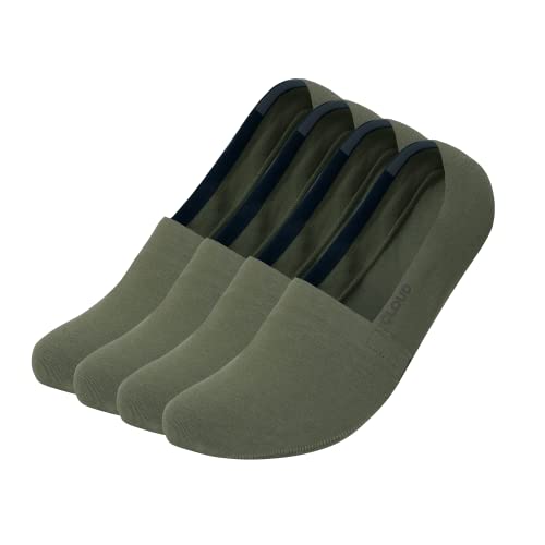 Image of Cloud No Show Socks Non Slip Loafer Sneaker Flats Boat Shoe Invisible Low Cut Liner Cotton Socks For Mens and Womens (as1, alpha, s, regular, regular, Olive 4Pack)