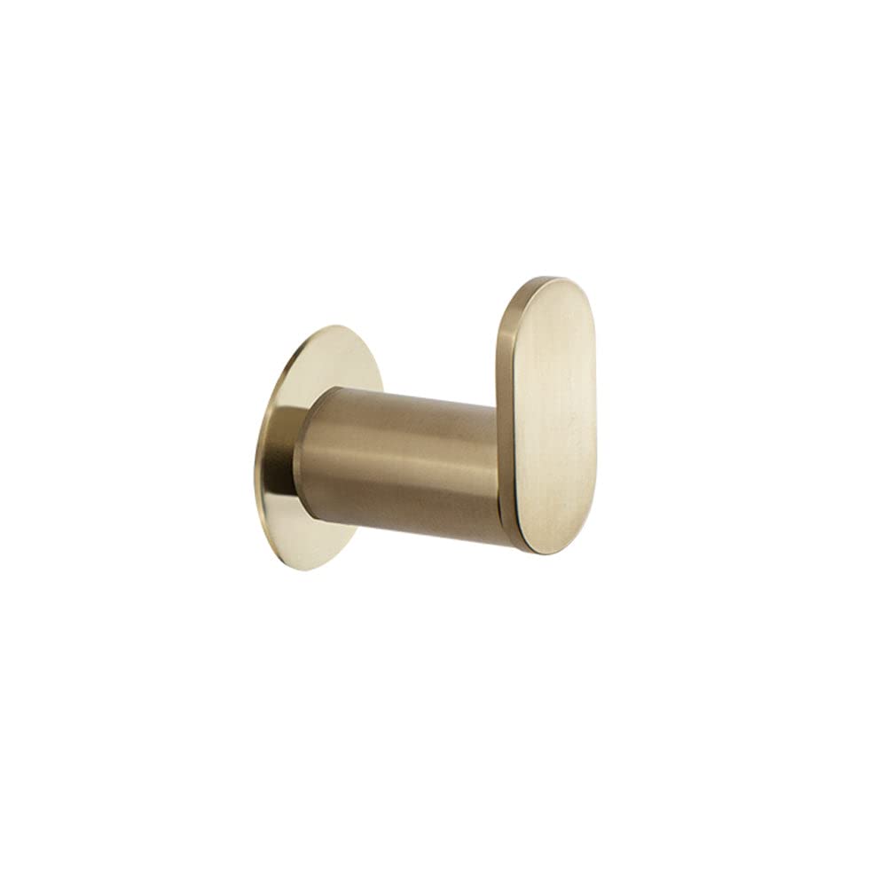 ramon soler - Colgador de Pared Baño Oro Cepillado, Diseño Moderno, Resistente a la Corrosión, Ideal para Toallas y Accesorios, Acabado Elegante, Fácil Instalación