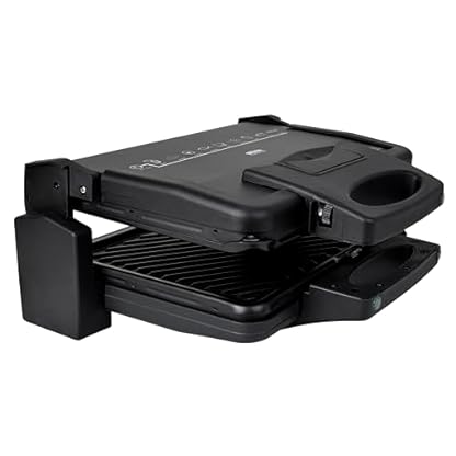 Silva Homeline KG 2410 Kontaktgriller – 1700W, Antihaftbeschichtete Grillplatten, Grillfläche 20,3 x 30,3 cm, 2 Thermostatregler, Schwarz – Bild 3