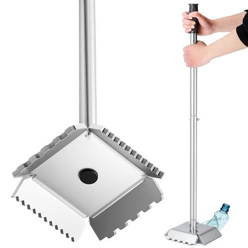 NEWTRY - NEWTRY Manual Trash Compactor Metal, 120L-240L Metal Garbage Trash Can Compactor Waste Recycling Hand Tool for Kitchen, Garden, Restaurant, Office(31.5’’ Height - 7’’ Diameter)