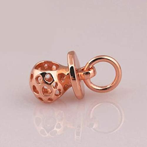 Calvas Promotional 925 Sterling Silver Charm Jewelry Rose Gold Pacifier Original Charm for Women Bracelets & Bangles & Necklace 2018 - (Color: Rose Gold)