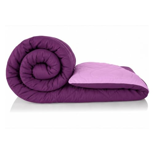 Image of DECORUM Reversible Comforter Double Bed 250 GSM | Purple & Lavender Pink | Ultra Soft Microfiber Quilt | All Season Lightweight Comforter | (228 X 223 CM)