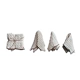 Bloomingville Square Cotton Waffle Weave Dish Cloths, Set of 3, Cream