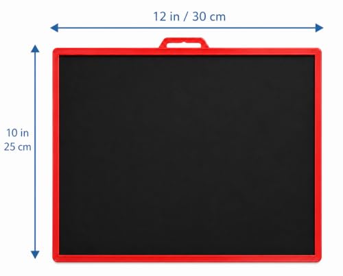 Image of YAJNAS Double Sided Blackboard Slate 12 x 10 Inch | Kids Writing Slate | Reusable Chalkboard | Pre-Writing Learning Toy | Colourful Frame