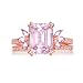 LAZLUVU Classic Fashion Faux Zirconia Engagement Rings Pink Stackable Ring Costume Wedding Set for Women Size 10