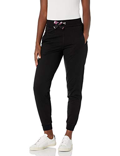 A|X Armani Exchange Women's French Terry Logo Tape Drawstring Sweatpant, Black, S