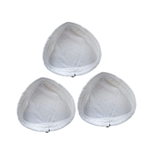 Unomor 3Pcs Reusable Steam Mop Cloth Pad Cover Washable Triangular Fiber Replacement for Pads for and Dust Adsorption White