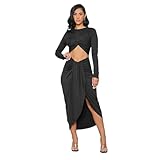 Photo Gallery pkimkm abito da sera donna, top corto con nodo e gonna lunga drappeggiata, nero, maniche lunghe, taglia s-xxl (black,s) Photo Gallery pkimkm abito da sera donna, top corto con nodo e gonna lunga drappeggiata, nero, maniche lunghe, taglia s-xxl (black,s)