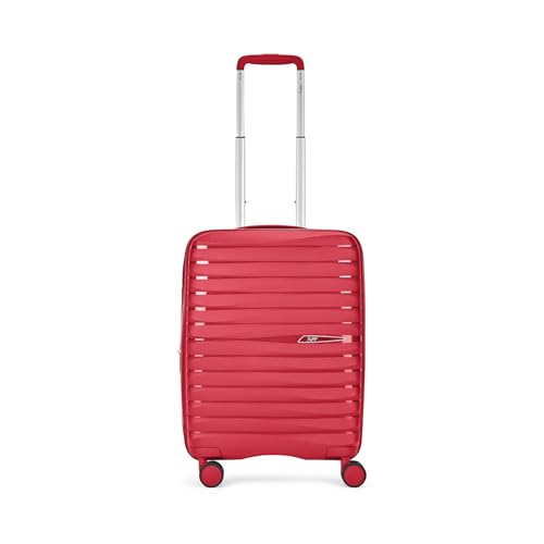 Image of Skybags Cabin Polypropylene Float Max Trolley Bag - Small, 55cms | Premium Hard-Sided Luggage for Travel with Smooth 8 Wheels Double Spinner & Flushed TSA Lock - Red