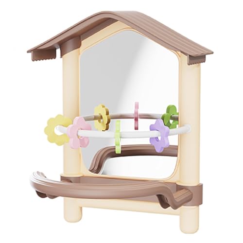 Apujent オカメインコ用 鳥のおもちゃ | 鳥用 ミラー 装飾品 - ケージ用品 屋内 屋外 窓辺 バルコニー対応