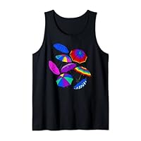 Novelty Umbrellas, Colorful Umbrella Print Tank Top