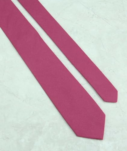 Image of Mens Solid Linen Ties - Slim Pattern Necktie for Men Wedding Groomsmen