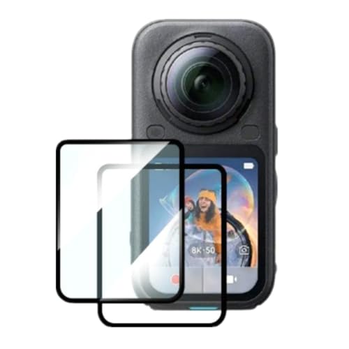 for Insta360 x6�p �ی�t�B���� 2�� �����K���X �t�B���� �C���X�^360 x6 �A�N�V�����J������ʕی� �����ߗ� �����x�^�b�` 9H�d�x �C�A�[�� �\��t���ȒP