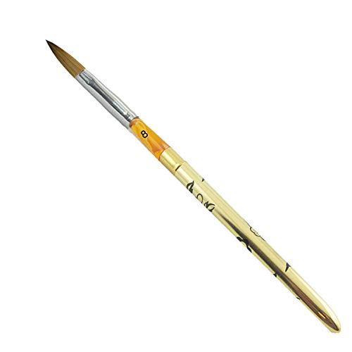 Acryl Steckpinsel Gr. 8 Gold Pinsel für Acrylmodellage Acrylpinsel Nagldesign Acrynägel Profi Pinsel