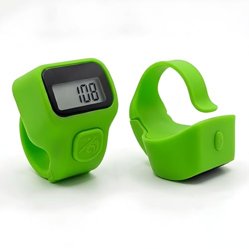 Image of Digital Ring Counter, LCD Display, Finger Tally Clicker for Meditation and Prayer, Ring Style (Pack of 1) (Parrot Green)