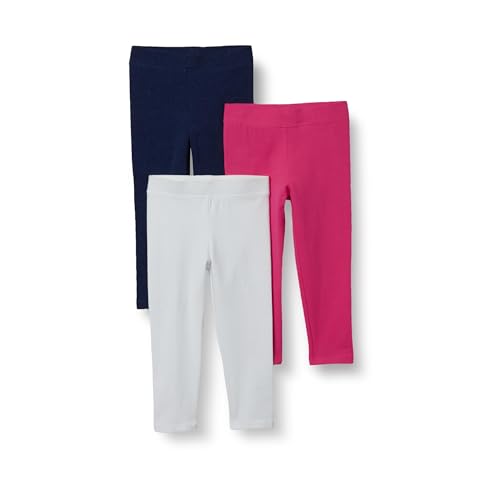 Image of Amazon Essentials Girls' Cotton Stretch Leggings, Multipacks