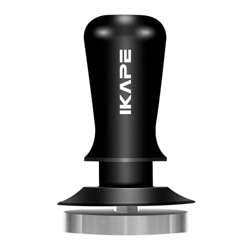 IKAPE 53.3mm Espresso Tamper, Premium Barista Coffee Tamper with Calibrated Spring Loaded, Threaded Stainless Steel Base Tamper Fits for Breville Series 54mm Portafilter Basket