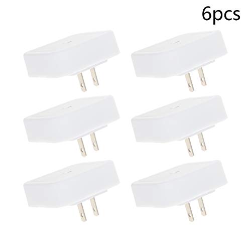 Image of Othmro ABS L62xW62xH40 Plug-in Night Light Warm Light LED Christmas Light Bulb Bed Lights with Auto Dusk-to-Dawn Sensor for Bedroom Kitchen Hallway White US Plug 6Pcs