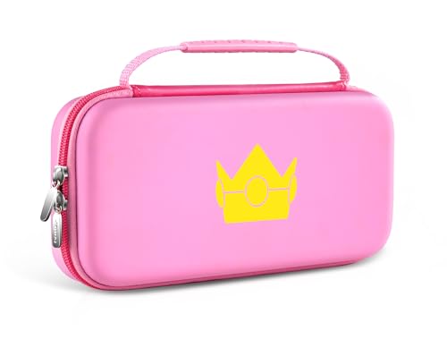 ivoler Carrying Case for Nintendo Switch 2 Model(2025), Portable Hard Shell Pouch Carrying Travel Game Bag for Nintendo Switch 2 Accessories Holds 12 Game Cartridge (Pink)