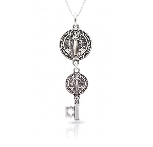 Clé de Saint Benoît en argent vieilli, le cadeau symbolique idéal pour femme