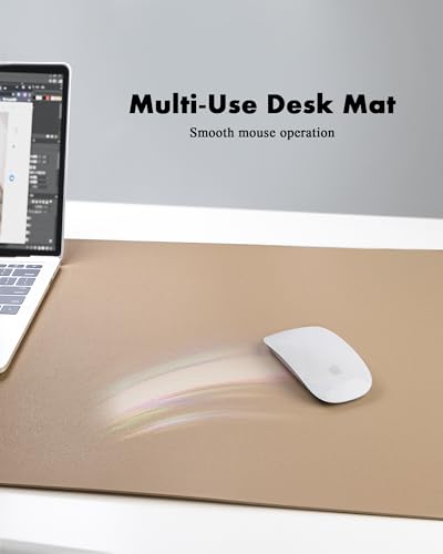 Image of YSAGi Double-Sided Desk Pad, 31.5 inchx15.7 inchLeather Desk Mat, Eco Cork Desk Pad Protector,Large Mouse Pad,Waterproof Desk Blotter for Office /Home(Apricot)