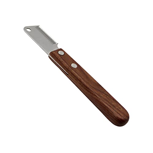 Happyyami 1Pc Pet Dematting Brush Wide Undercoat Rake for Stainless Steel Fur Stripping Comb Dark Red Effortlessly Remove Shedding Hair Mats from Your Pet Coat