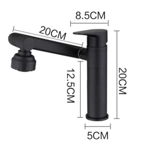 Mitigeur de lavabo noir et robinet pivotant salle de bain