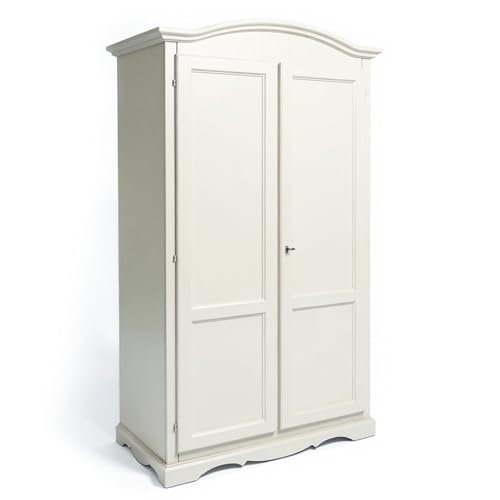 Mar.c.a. Design - Armadio in Legno Massello Arte Povera 107x55x197 cm - 2 Ante con Cappello Gendarme Tondo - Made in Italy