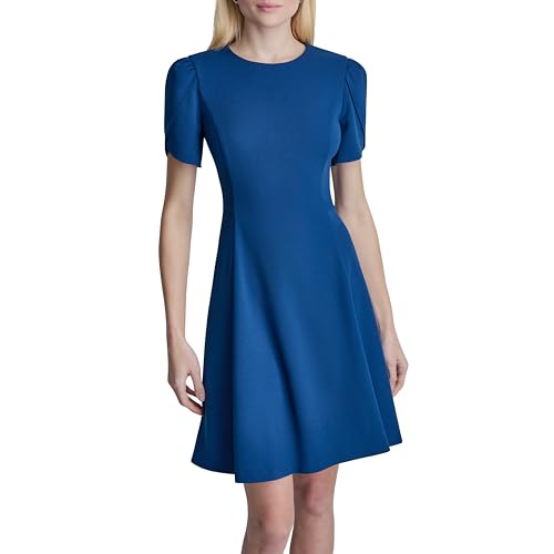 Image of DKNY Women's Tulip Sleeve Fit & Flare Mini Dress