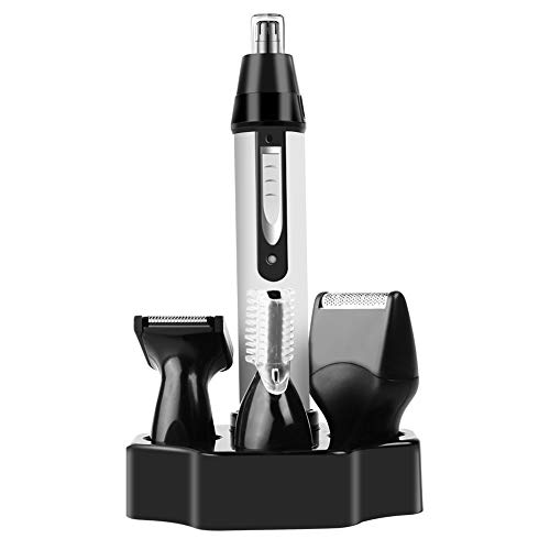 Recortador de Vello Nariz, 4 en 1 USB Recargable Cortapelos Nariz y Orejas,Recortadora de Barba Removedor de pelo de oreja de nariz electrónica para Hombres Cover