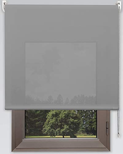 DECORESTOR Estor Translucido Vision Premium 150 x 160   Anchos Desde 40 a 280cm   Luz y Visibilidad   Gris   Estores Enrollables a Medida para Ventanas y Puertas