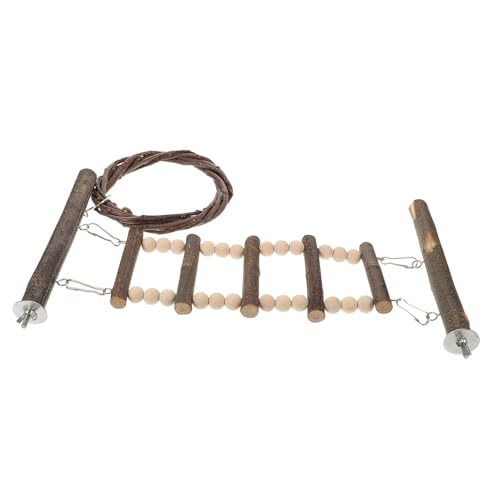 Levemolo Parrot Training Ladder Toy Wooden Bird Climbing Ladder Set for Parakeets