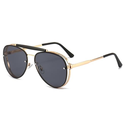 Lunettes de soleil rétro en métal avec double pont élégant pour un style vintage intemporel