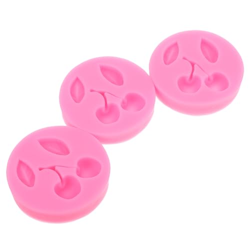 ELAYARD 3個 シリコン製のチェリーフォンダントモールド リアルな果実デザインでケーキやチョコレート装飾に 高耐熱で洗いやすい製菓用型