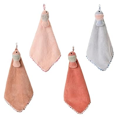 DECOMELODY 4 Stück Korallenvlies Handtücher Wasserabsorbierende Badezimmer Handtücher für Hautfreundlich und Schnell Trocknend Praktisch für Küche und Bad Farben Zufällig Zufällige Farbe