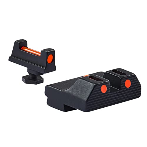PINTY Night Sight, Glow in The Dark Gun Sights, Front and Rear Fiber Optic Pistol Sights, 3 Dot Handgun Sights Compatible with Glock 17 19 22 23 24 26 27 33 34 35 38 39 45 for Nighttime Defense