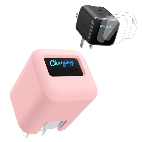 HUKWIMO For Anker Nano Charger 45W �p �P�[�X [��ʕی�t�B����4���t] �A���J�[ �[�d�� �ی�J�o�[ �V���R���� �Ռ��z�� ���h�~ �w��h�~ �y�� �����^�ѕ֗� (�s���N)